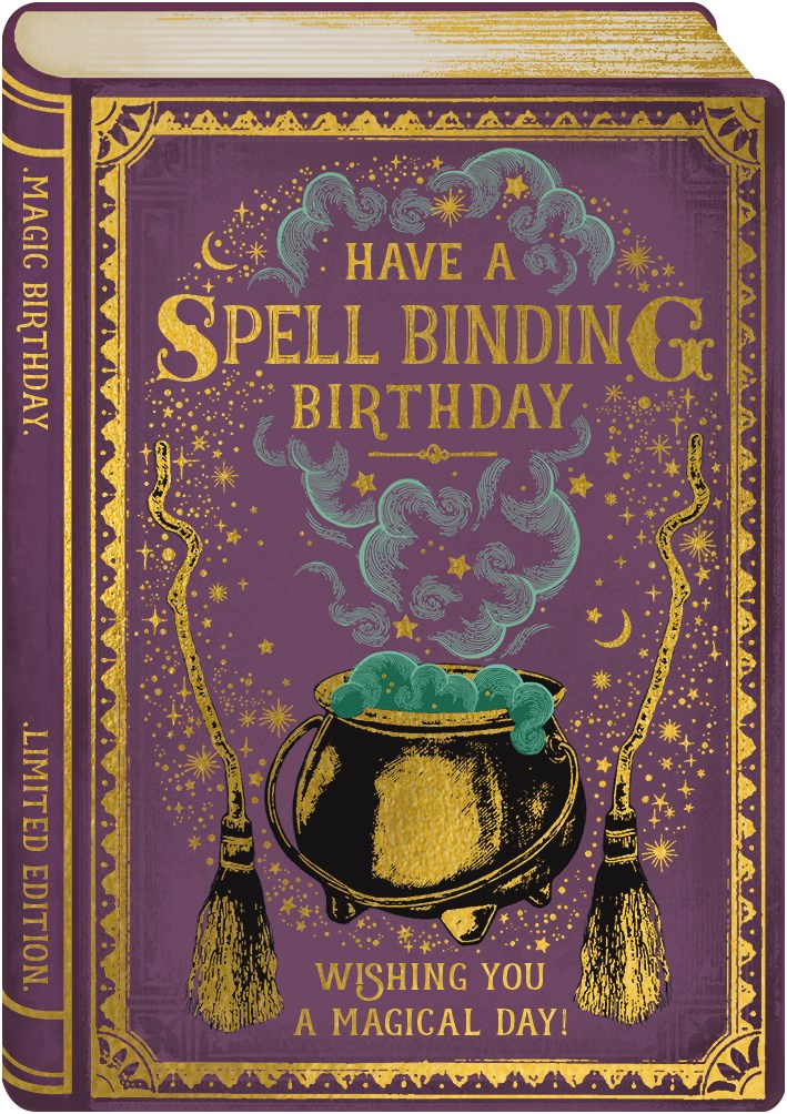 2-part card Storybook - Spell Binding Birthday