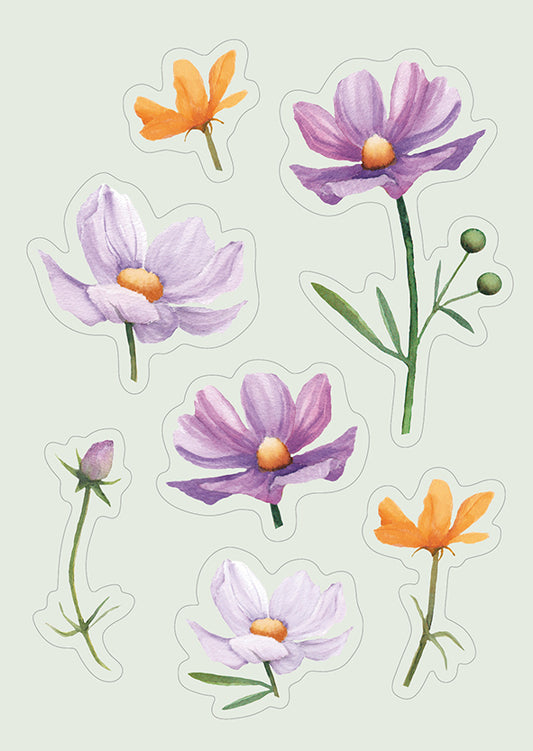 Sticker card Henna Adel - Dream garden, purple flowers