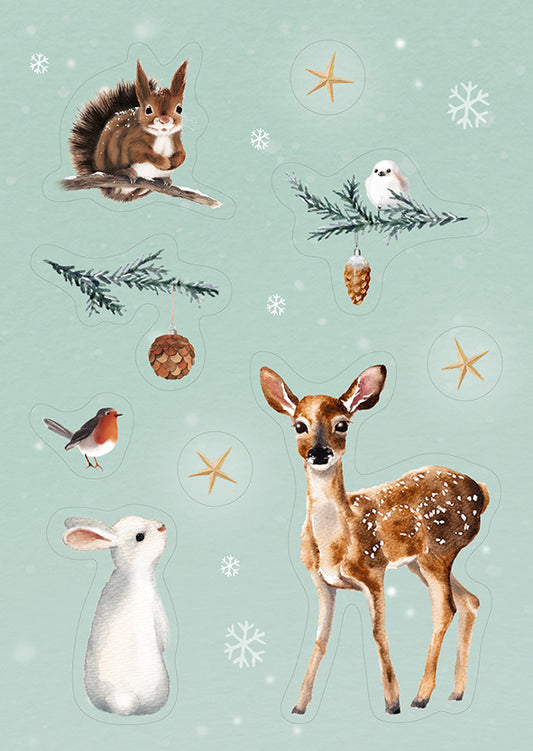 Sticker card Kaisu Sandberg - Animal Christmas
