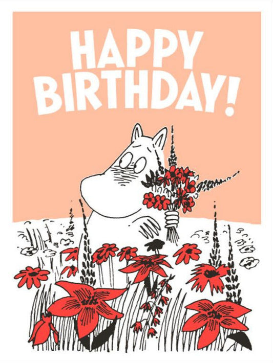 2-osainen kortti kohopaino Muumi - Happy Birthday!