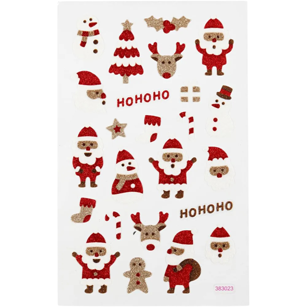 Sticker sheet glitter - Santas 280013