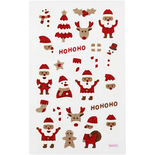 Sticker sheet glitter - Santas 280013