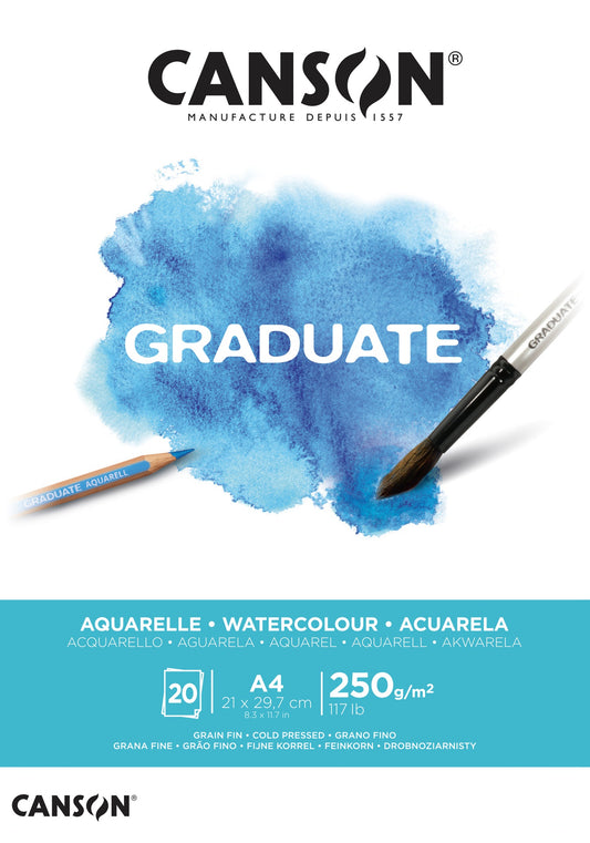 Art paper A4 Canson Graduate - Watercolor colors 250g