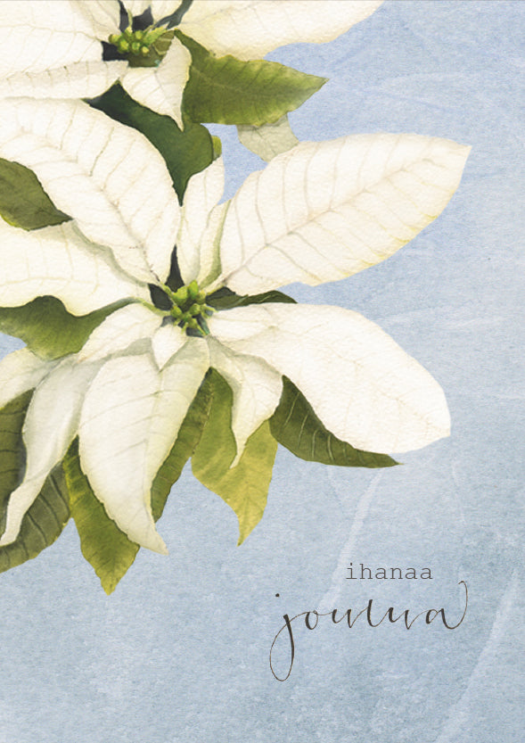2-part Christmas card Henna Adel - A wonderful Christmas, white poinsettias