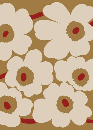 Postikortti Marimekko - Unikko beige-punainen