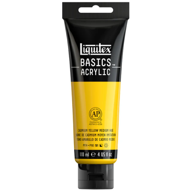 Liquitex Basics 118ml akryyliväri - 830 Cadmium Yellow Medium Hu