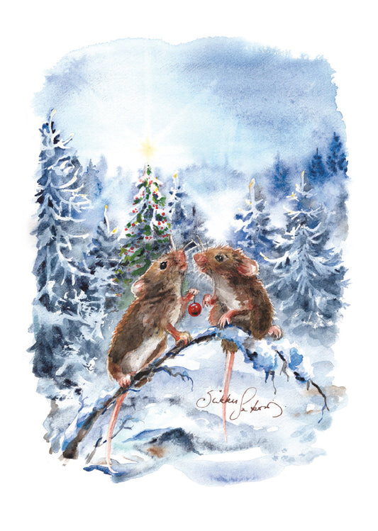 Christmas card Sirkku Saukonoja - Mice