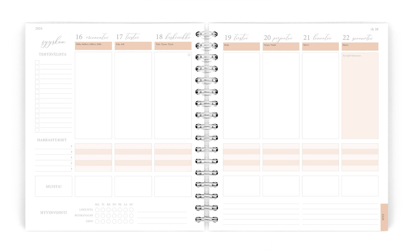 Weekly diary - Life Planner 2024