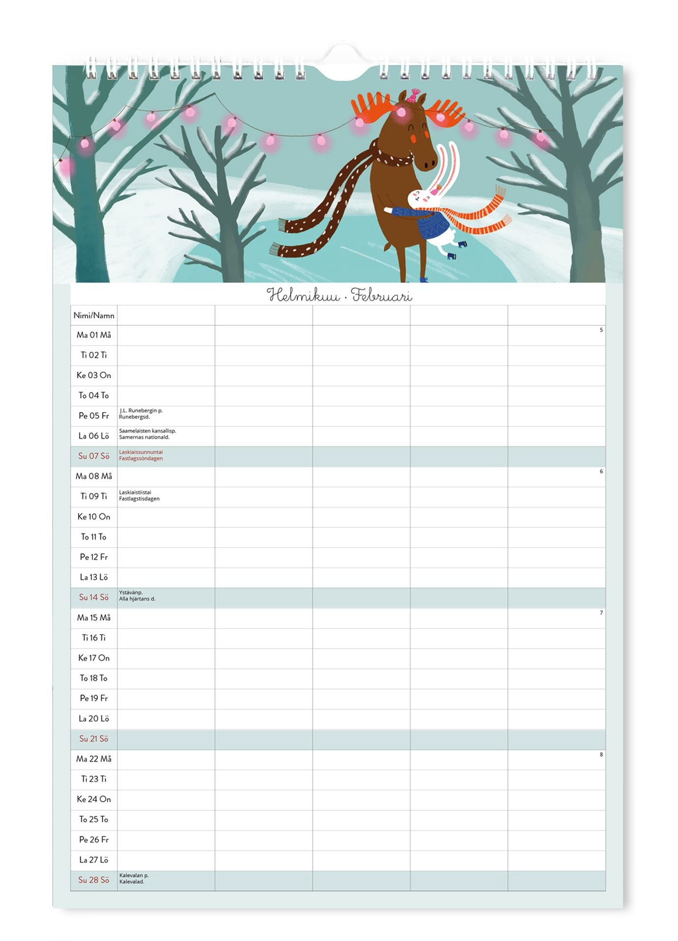 Family Calendar 23x34 cm 2027 Putinki Mallius