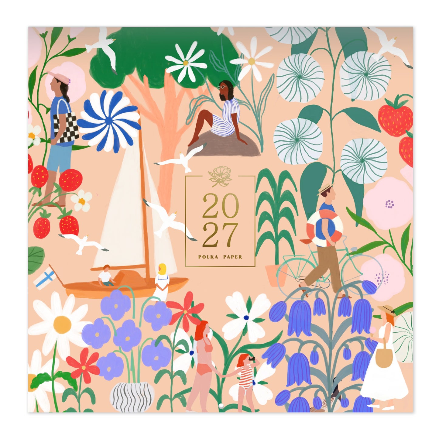 Wall Calendar 30x30 2027 Putinki Polka Paper