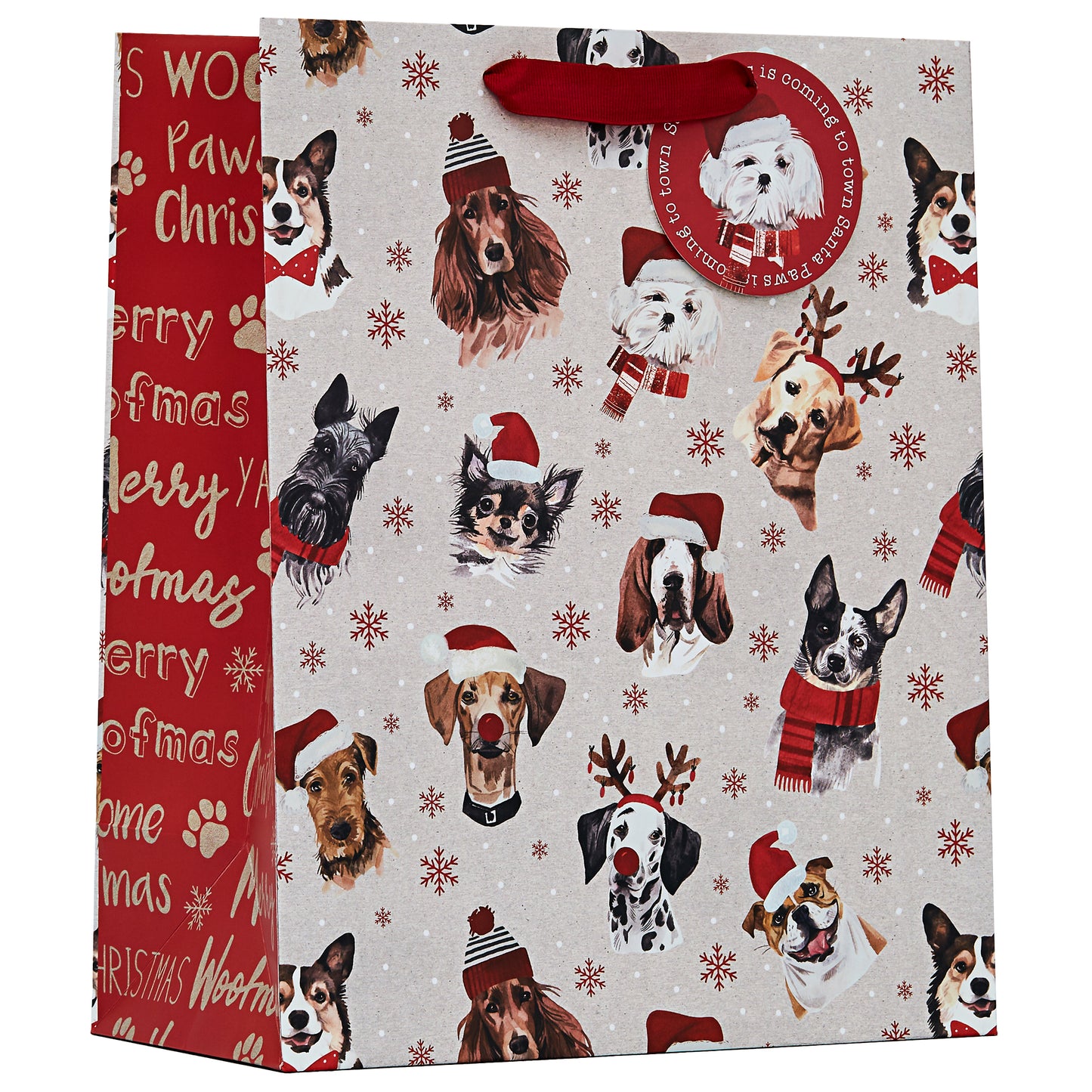 Gift bag Partisan - Merry Woofmas L