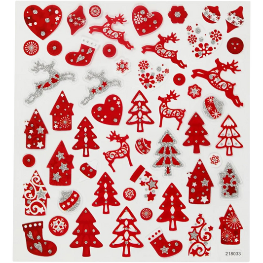 Sticker sheet - Red and white Christmas 289591