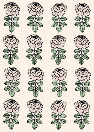 Postikortti Marimekko - Vihkiruusu vaaleanpunainen-beige