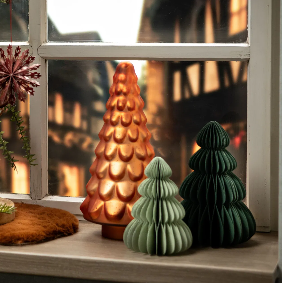 Joulukoriste Wurm - Honeycomb Christmas tree green, small