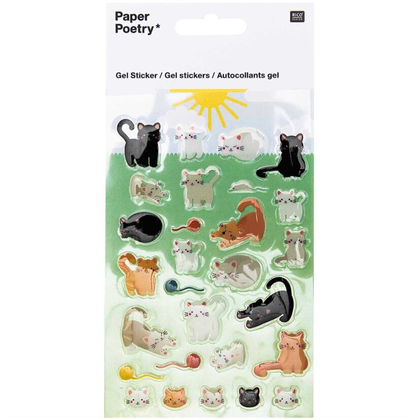 Tarrasetti Paper Poetry - Gel stickers, Cats