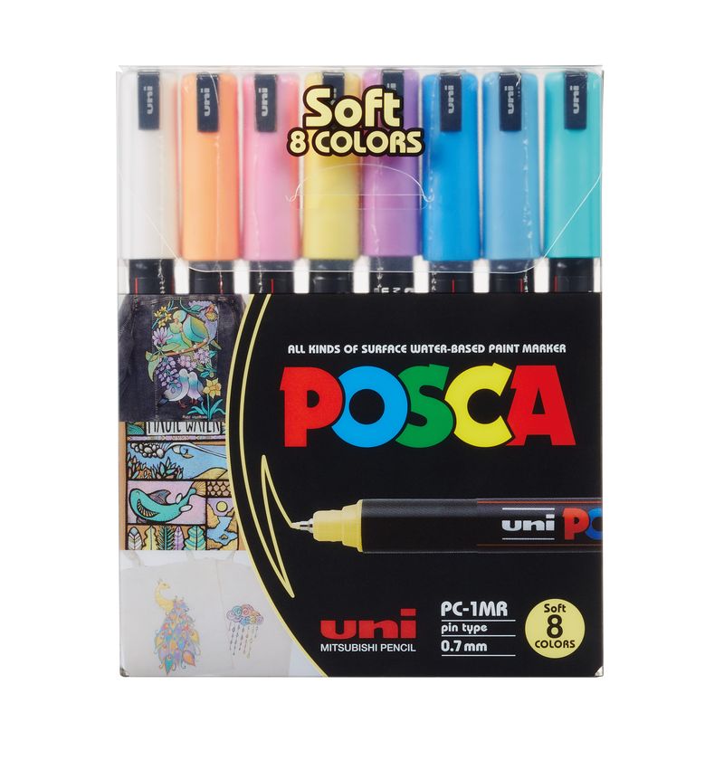 Paint Markers 8pcs Posca PC-1MR - Pastel Colours