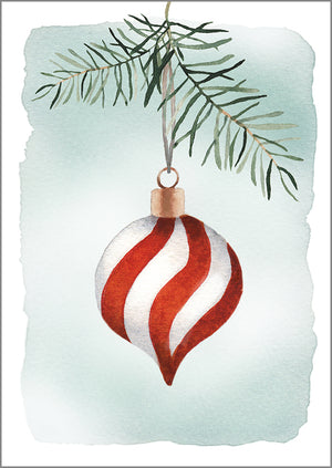 Christmas card Henna Adel - Red-striped Christmas decoration