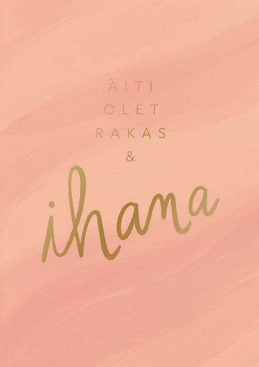 2-part Mother's Day card Putinki Letters - Äiti olet rakas & ihana