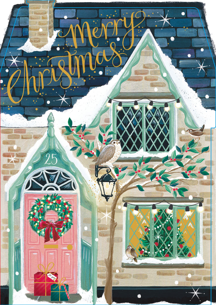 2-part Christmas card The Art File - Christmas house, Merry Christmas