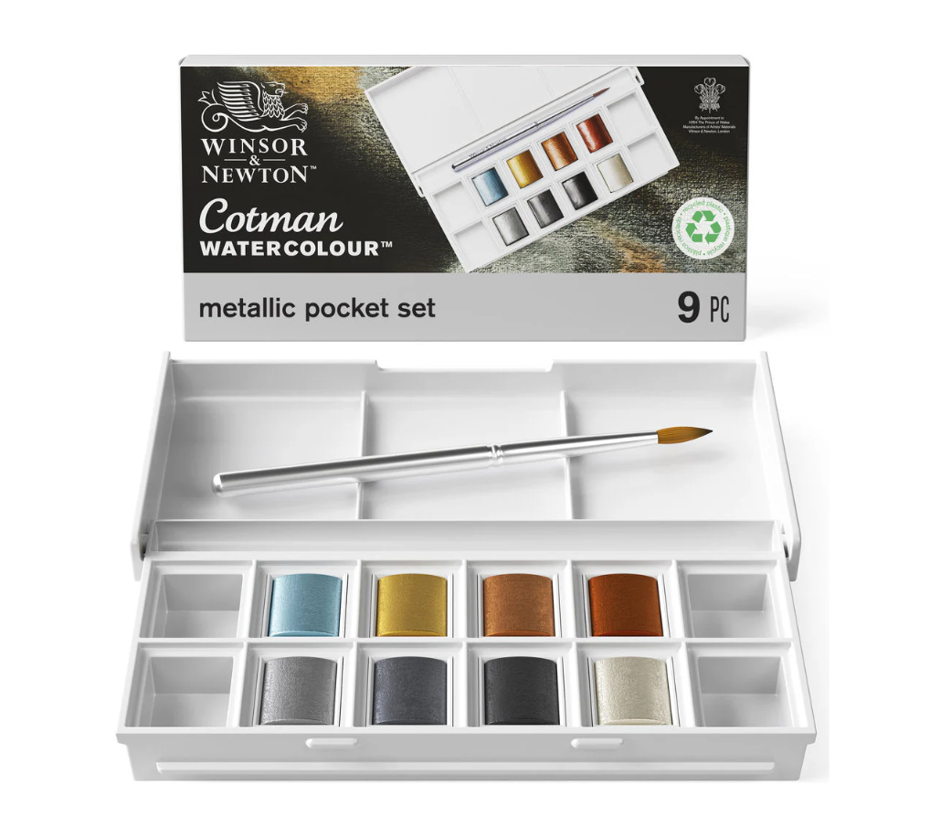 WN Cotman Pocket Metallic 8 x 1/2 nappia, akvarellilajitelma
