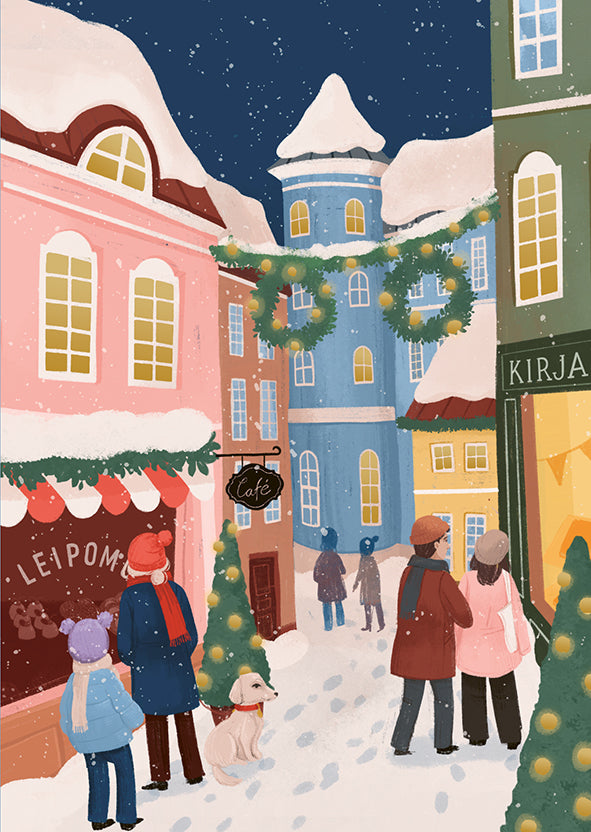 2-part Christmas card Kaisu Sandberg - Joulukatu