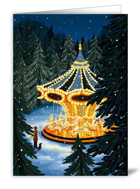 2-part Christmas card Quire - Carousel