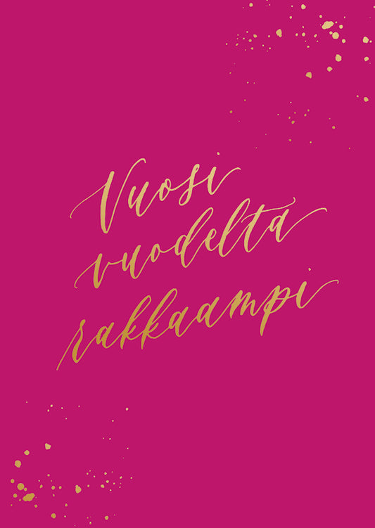 2-part card Kalligrafiastudio - Vuosi vuodelta rakkaampi
