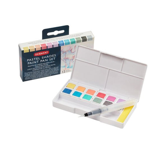 Watercolor paints 12 buttons Derwent - Pastel shades
