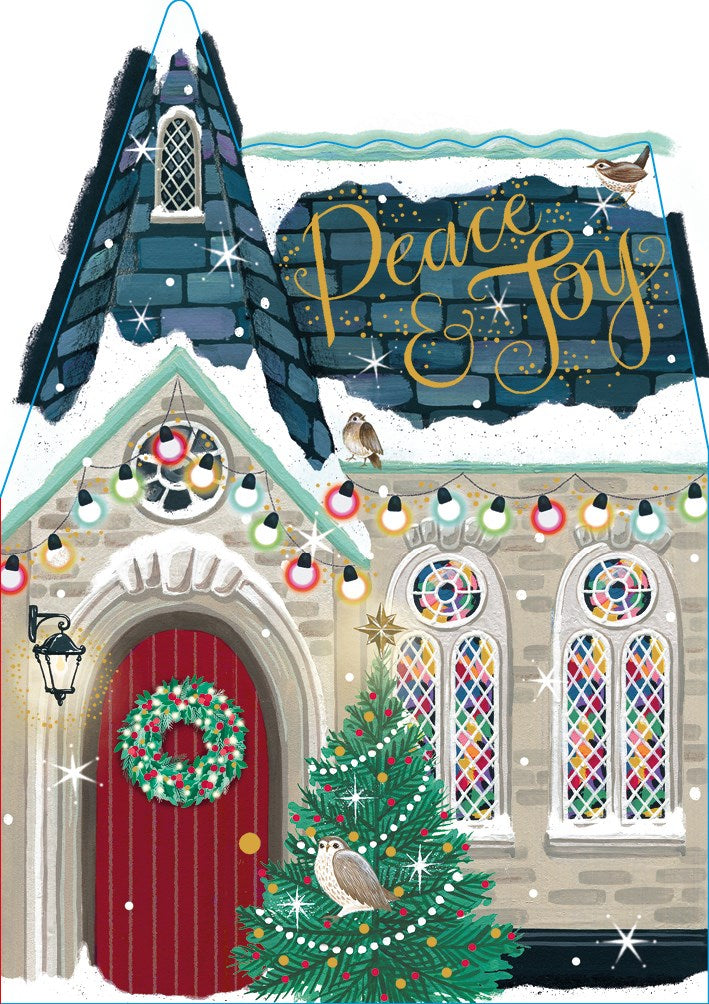 2-part Christmas card The Art File - Christmas Church, Peace &amp; Joy