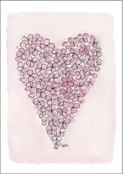 2-part card Sari's Artwork - Flower Heart