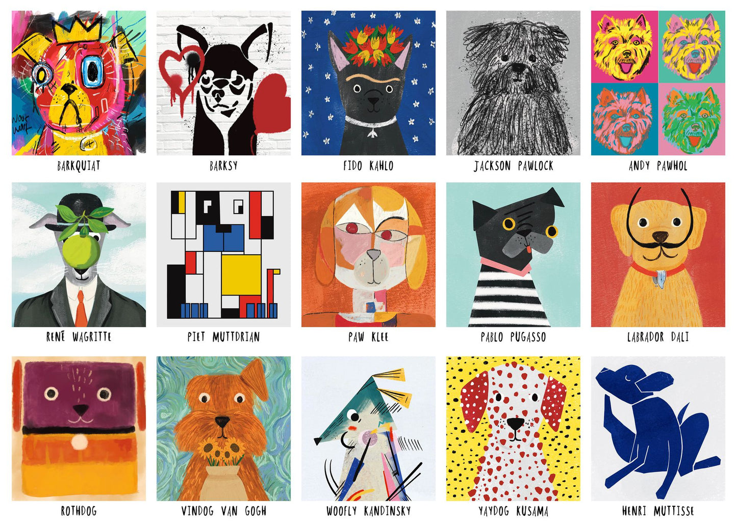 Palapeli Happily - Art Dogs