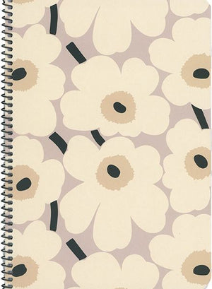 Kierrevihko A5 Marimekko - Unikko harmaamusta