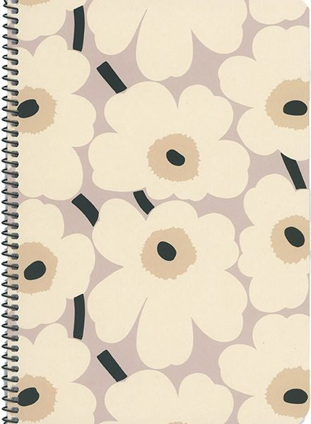 Kierrevihko A5 Marimekko - Unikko harmaamusta