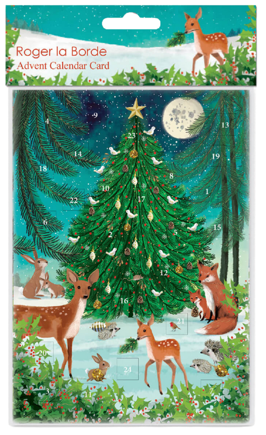 Advent calendar card Roger la Borde - Forest animals