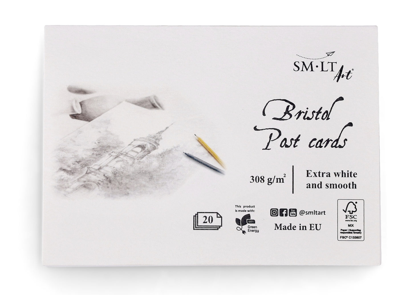 Postcard Pad 105x150mm 308g SMLT - Bristol