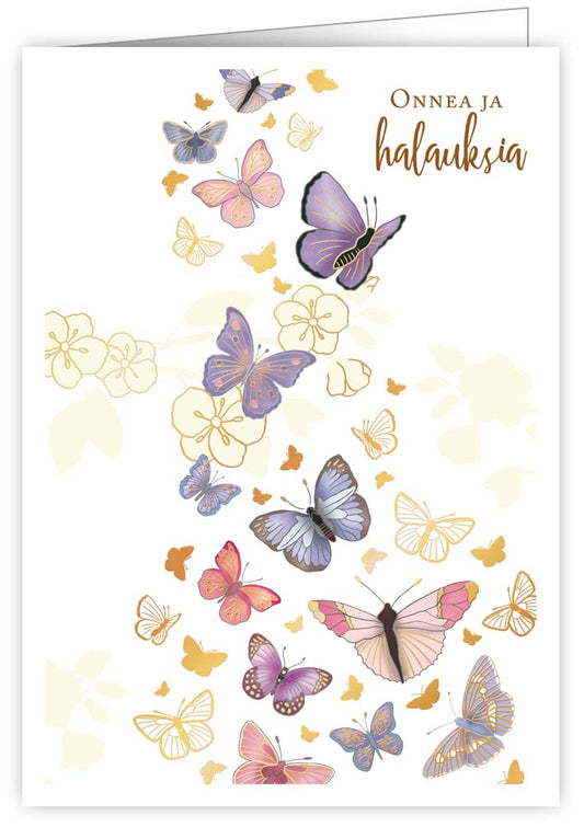 2-piece card Quire - Butterflies, good luck