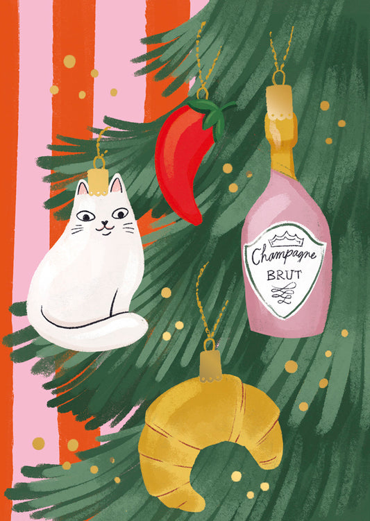 Christmas card Kaisu Sandberg - Christmas tree decorations