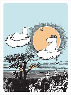 2-part card letterpress Moomin - Clouds