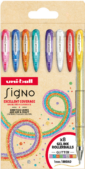 Gel pens 8pcs Uni Signo - Metallic