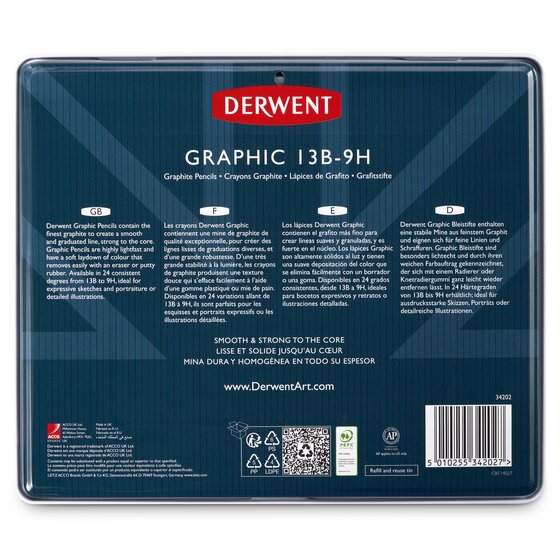 Pencils 24 pcs Derwent - 13B-9H