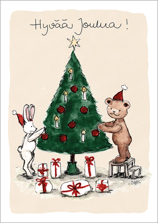 Christmas card Sari's Artwork - "Merry Christmas!" Christmas tree