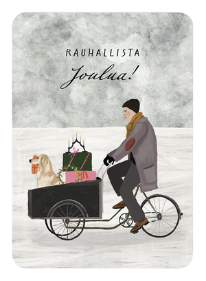 Christmas card Johanna Ilander - "Peaceful Christmas!" City bicycle