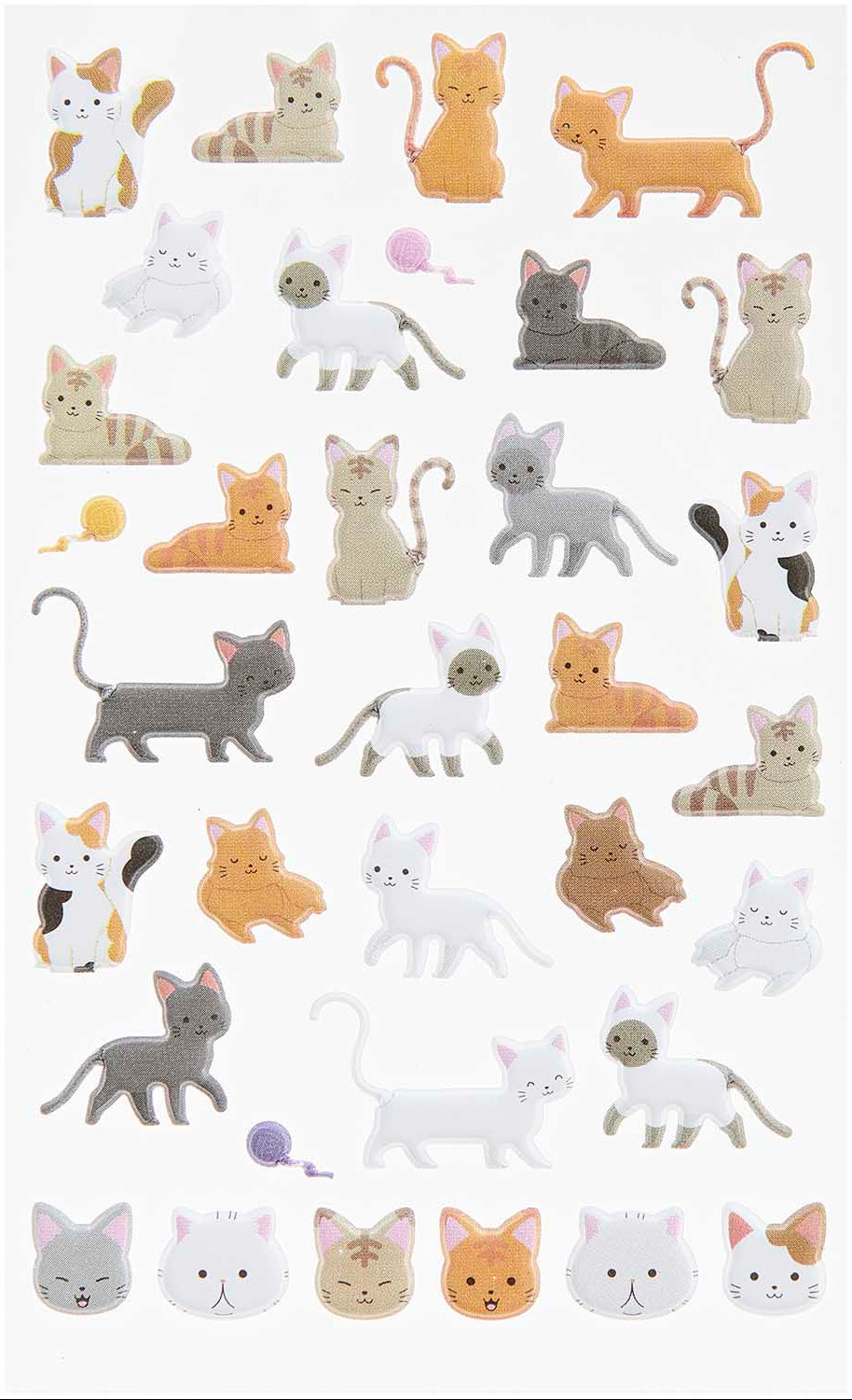 Sticker set Paper Poetry - Puffy Stickers cats