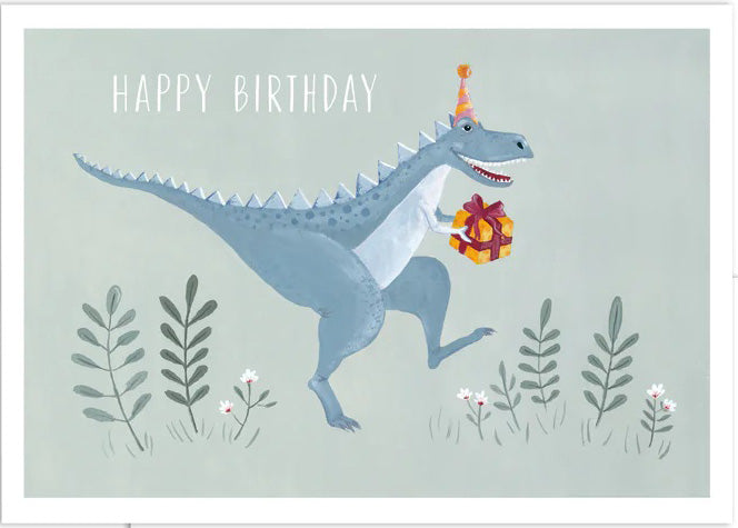 Postcard Leo la Douce - Happy Birthday Dino