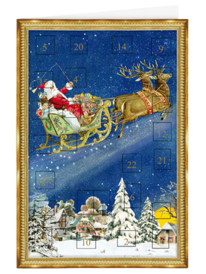 Christmas calendar card Quire - Santa's sleigh