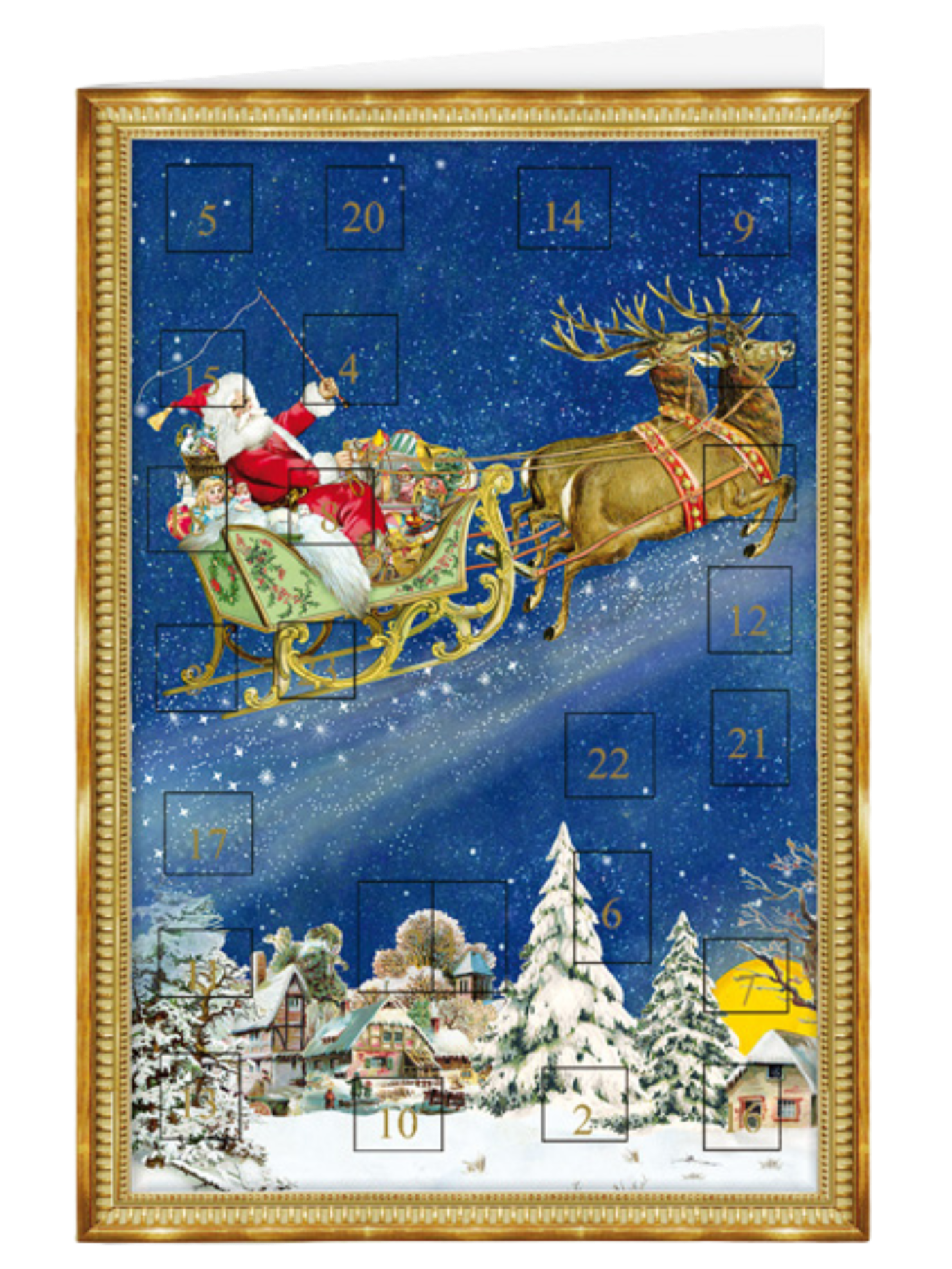 Christmas calendar card Quire - Santa's sleigh