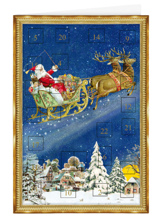 Christmas calendar card Quire - Santa's sleigh