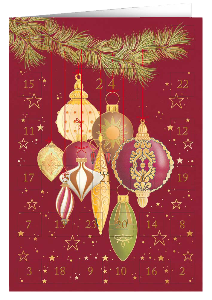 Christmas calendar card Quire - Christmas tree decorations