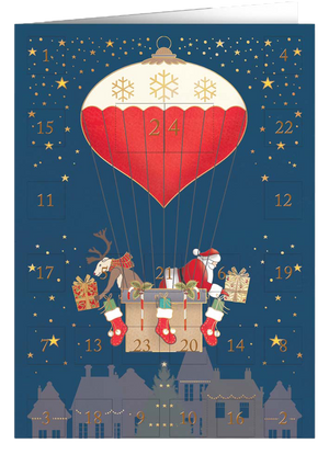 Christmas calendar card Quire - Hot air balloon