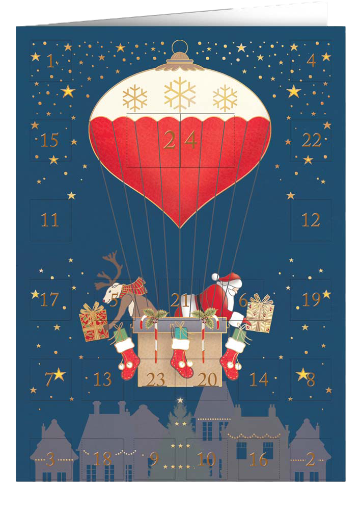 Christmas calendar card Quire - Hot air balloon